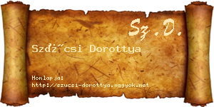 Szücsi Dorottya névjegykártya