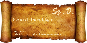 Szücsi Dorottya névjegykártya